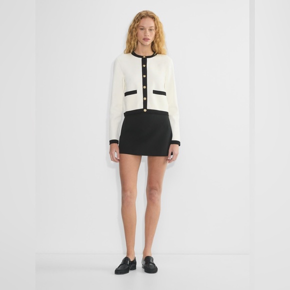 Aritzia Babaton Approach Cardigan in Light Birch/Black Size Small - Picture 2 of 13